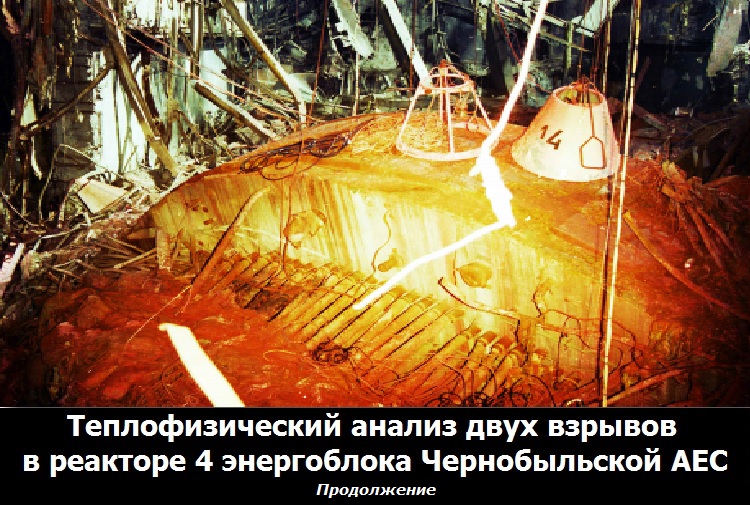 Теплофизический анализ двух взрывов в реакторе 4 энергоблока Чернобыльской АЕС (Продолжение)