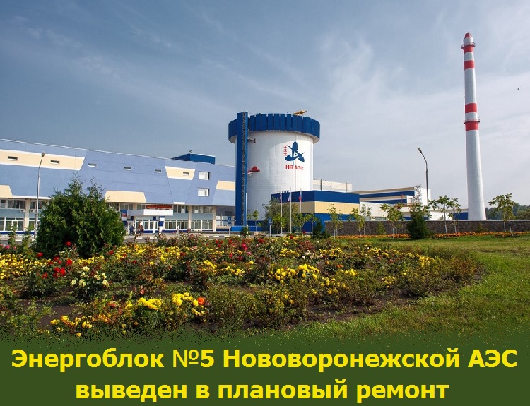 Энергоблок №5 Нововоронежской АЭС выведен в плановый ремонт
