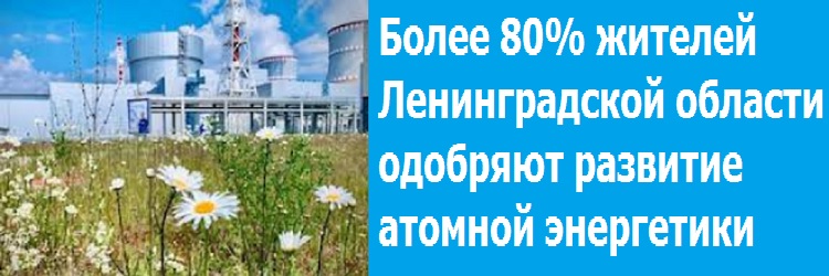 Более 80% жителей Ленинградской области одобряют развитие атомной энергетики